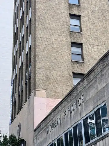 Modern finance, classic city lines.